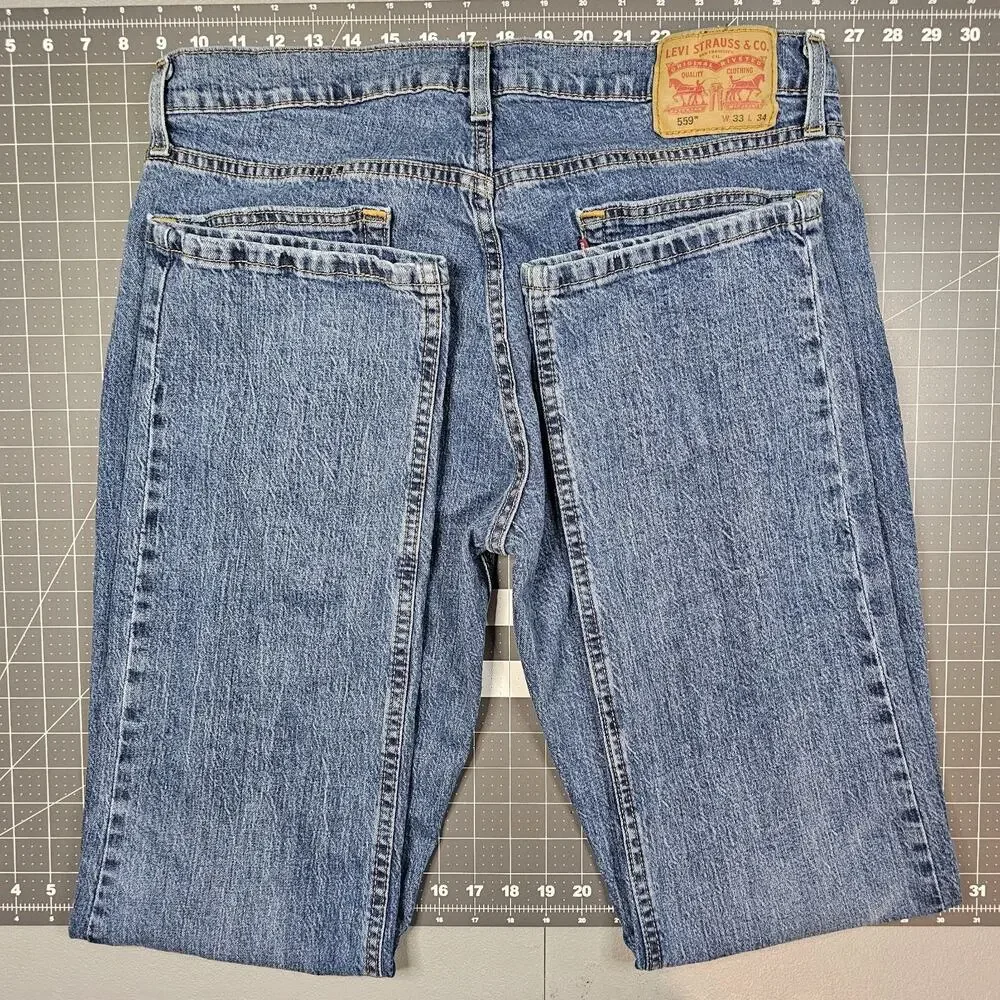 Levis 559 Jeans 33x34 Blue Loose Relaxed Baggy Straight Y2K Streetwear Workwear